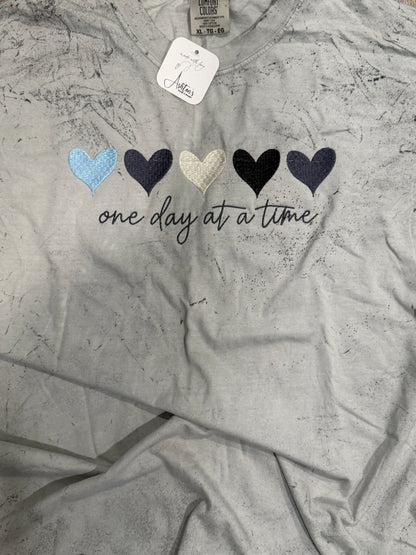 One Day At A Time Embroidered Tee