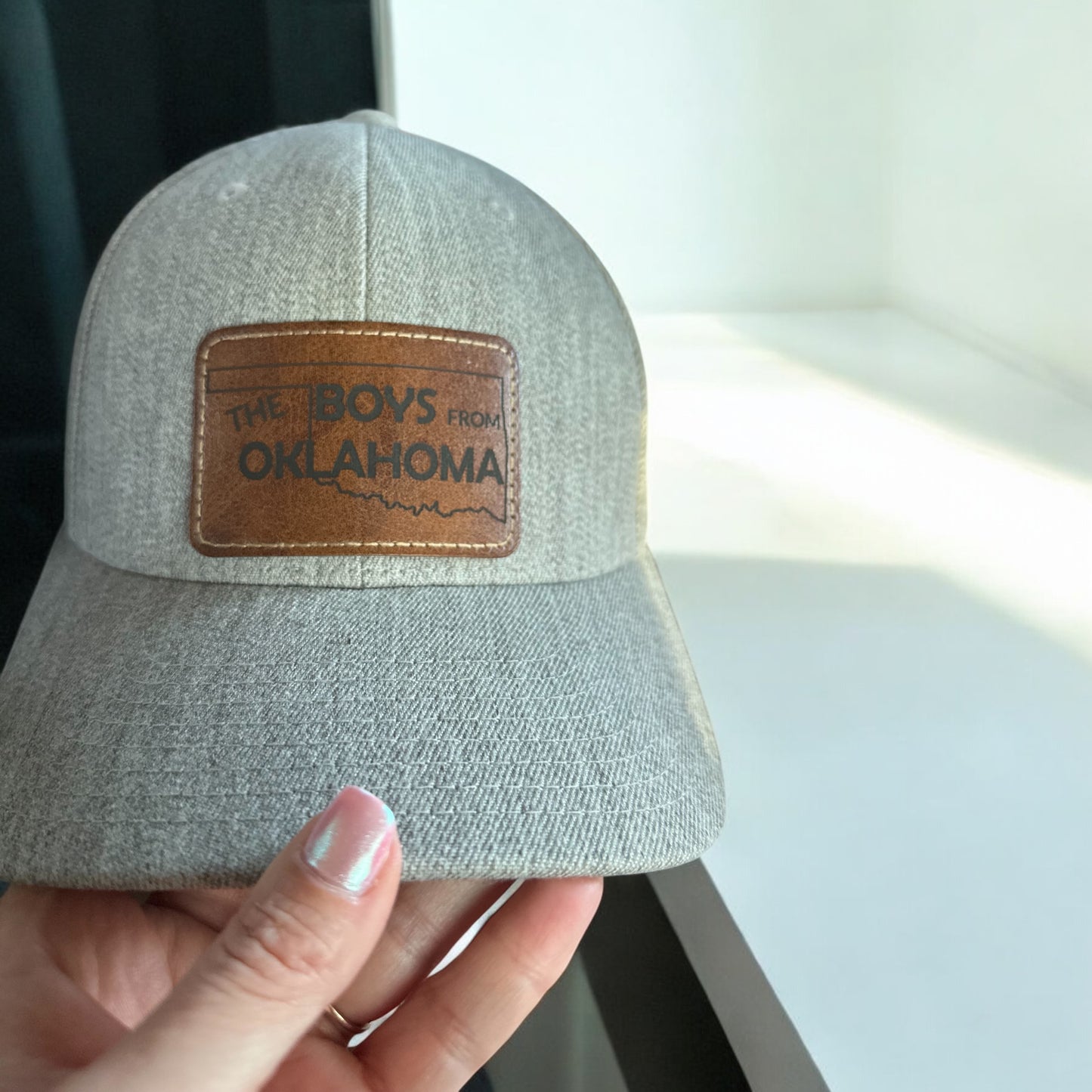 Engraved Leather Patch Hat
