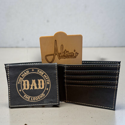 Personalized leather wallet.